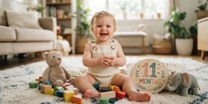 11 months old baby caption