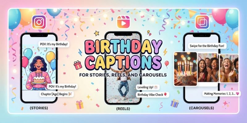Birthday Captions for Stories, Reels, and Carousels