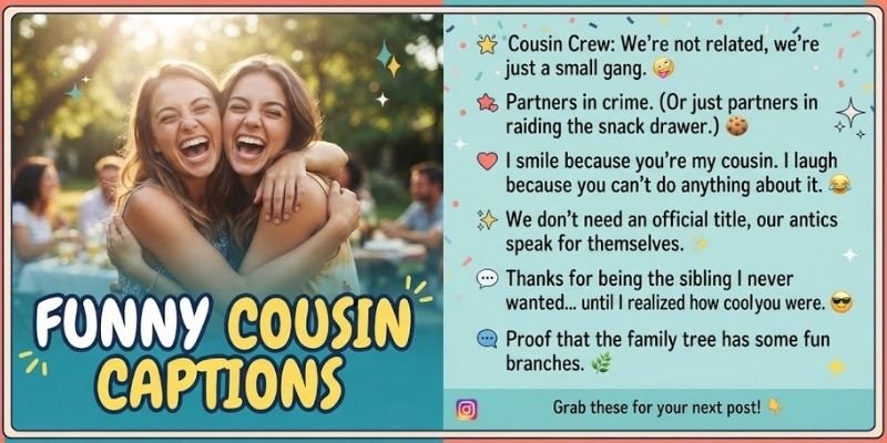 Funny Cousin Captions for Instagram