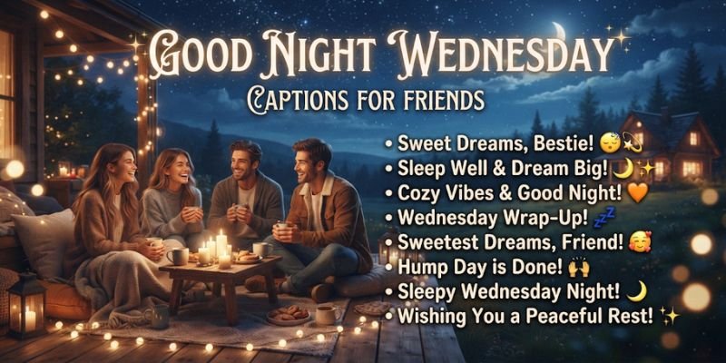 Good Night Wednesday Captions for Friends