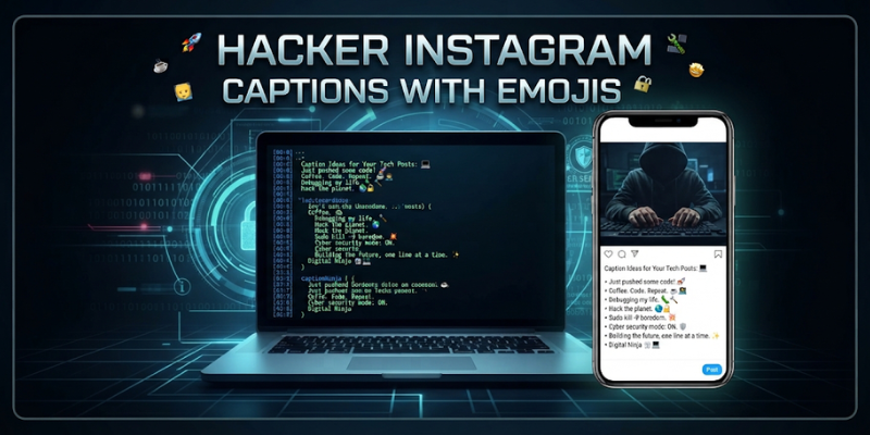 Hacker Instagram Captions with Emojis