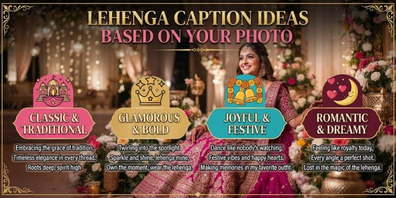 Lehenga Caption Ideas Based on Your Photo