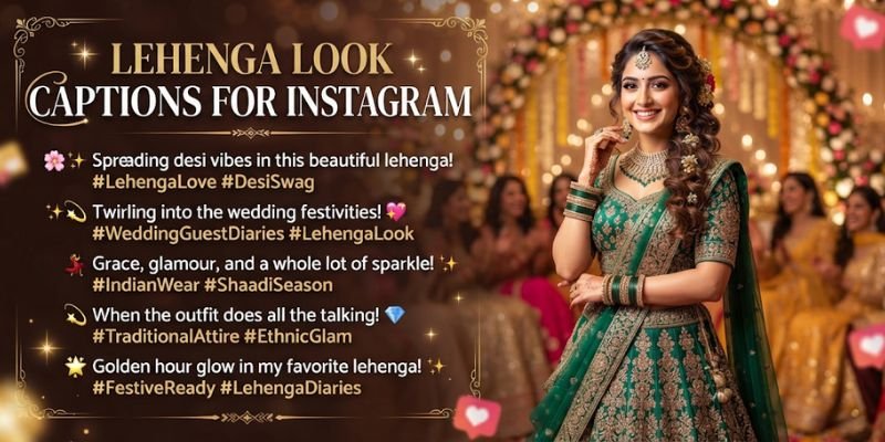 Lehenga Look Captions for Instagram