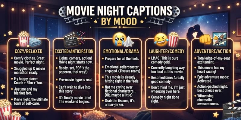 Movie Night Captions by Mood