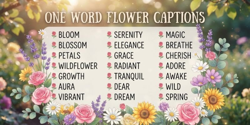 One Word Flower Captions