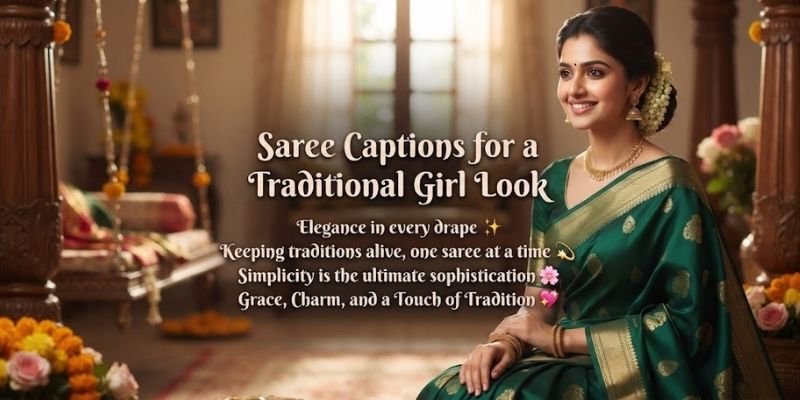Saree Captions for a Traditional Girl Look