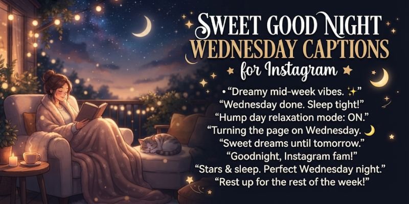 Sweet Good Night Wednesday Captions for Instagram
