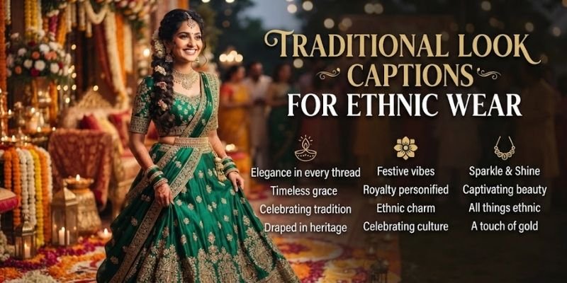 Traditional Look Captions for Ethnic Wear