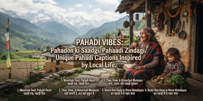 Unique Pahadi Captions Inspired by Local Life