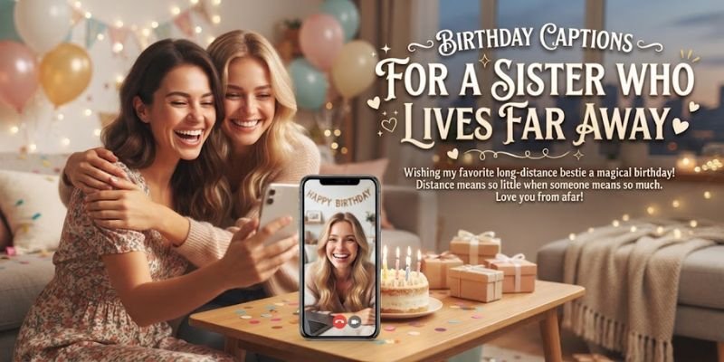 Birthday Captions for a Sister Who Lives Far Away