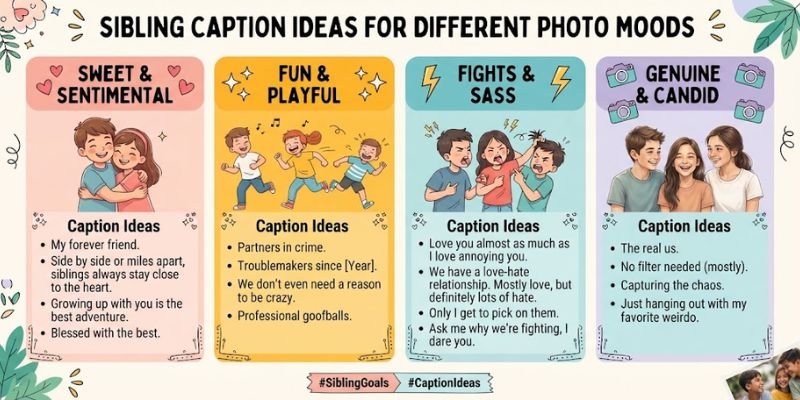 Sibling Caption Ideas for Different Photo Moods
